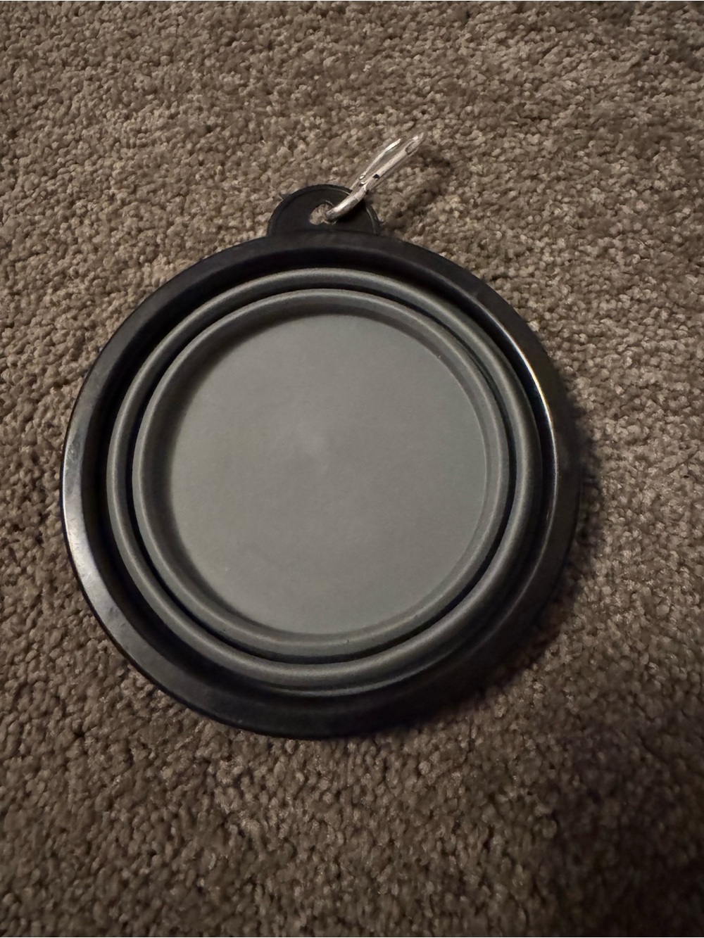 Collapsible Silicone Pet Bowl - Black/Gray